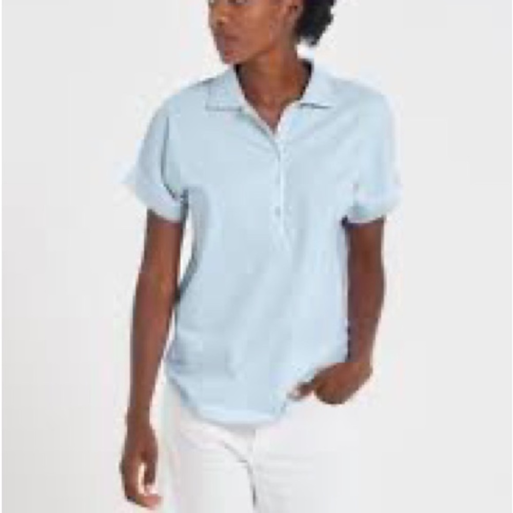 26- Style & Co NWT Baby Blue Short Sleeve Polo/Golf Top, Size 2X